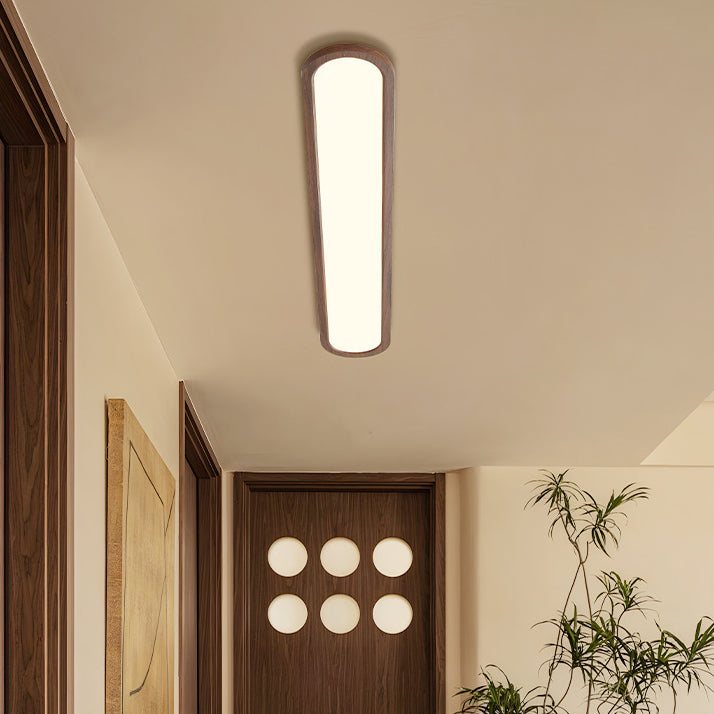 伝統的なヴィンテージの鉄とアクリルの楕円形の長いLEDフラッシュマウントシーリングライト。廊下、寝室、リビングルームに最適です。