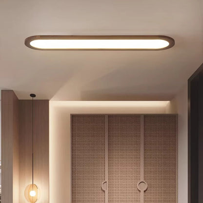 伝統的なヴィンテージの鉄とアクリルの楕円形の長いLEDフラッシュマウントシーリングライト。廊下、寝室、リビングルームに最適です。