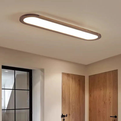 伝統的なヴィンテージの鉄とアクリルの楕円形の長いLEDフラッシュマウントシーリングライト。廊下、寝室、リビングルームに最適です。