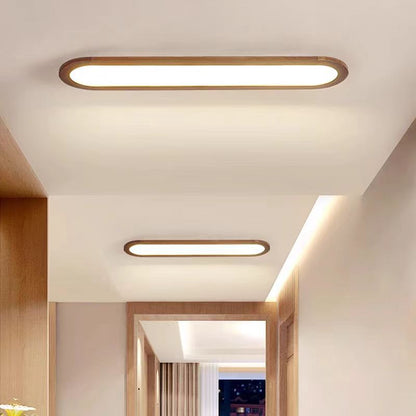 伝統的なヴィンテージの鉄とアクリルの楕円形の長いLEDフラッシュマウントシーリングライト。廊下、寝室、リビングルームに最適です。