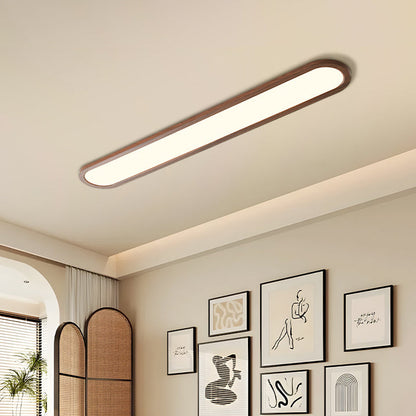 伝統的なヴィンテージの鉄とアクリルの楕円形の長いLEDフラッシュマウントシーリングライト。廊下、寝室、リビングルームに最適です。