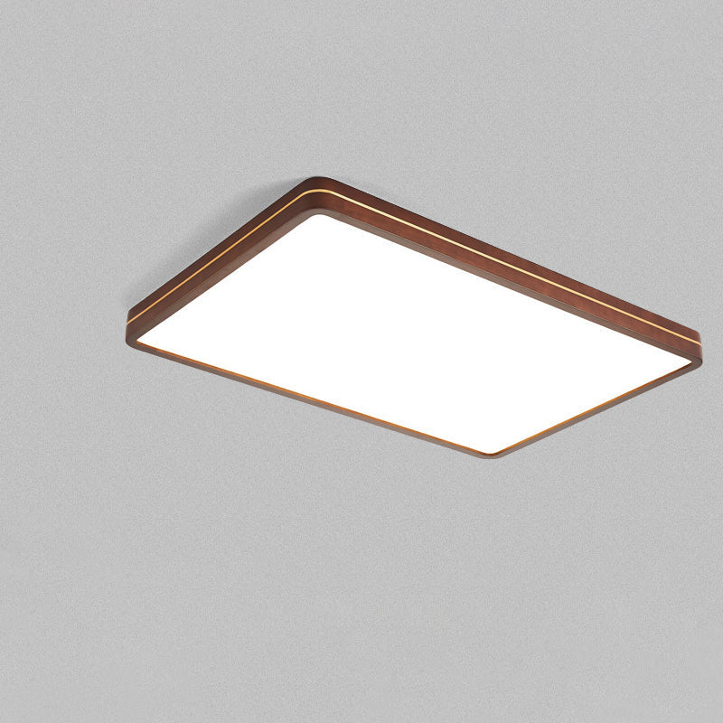 مصباح سقف LED مربع ومستطيل بتصميم عصري بسيط مصنوع من الخشب والألومنيوم والأكريليك، مناسب لغرفة النوم وغرفة المعيشة