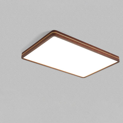مصباح سقف LED مربع ومستطيل بتصميم عصري بسيط مصنوع من الخشب والألومنيوم والأكريليك، مناسب لغرفة النوم وغرفة المعيشة