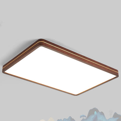 مصباح سقف LED مربع ومستطيل بتصميم عصري بسيط مصنوع من الخشب والألومنيوم والأكريليك، مناسب لغرفة النوم وغرفة المعيشة