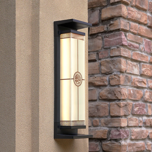 Modern Minimalist Stainless Steel & Glass Rectangular Solar & Waterproof LED Wall Sconce Lamp For Outdoor Garden & Patio