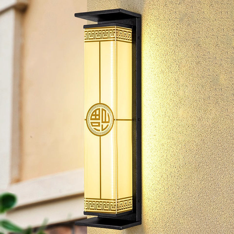 Modern Minimalist Stainless Steel & Glass Rectangular Solar & Waterproof LED Wall Sconce Lamp For Outdoor Garden & Patio