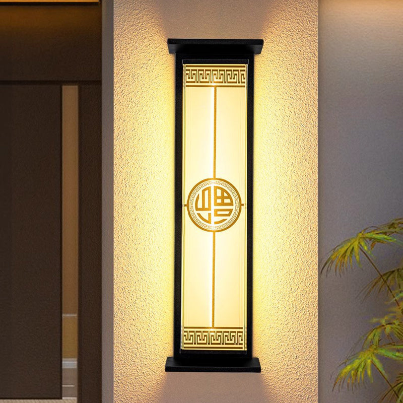 Modern Minimalist Stainless Steel & Glass Rectangular Solar & Waterproof LED Wall Sconce Lamp For Outdoor Garden & Patio