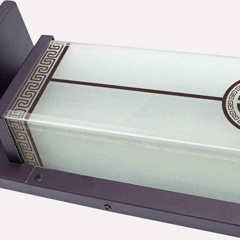 Modern Minimalist Stainless Steel & Glass Rectangular Solar & Waterproof LED Wall Sconce Lamp For Outdoor Garden & Patio
