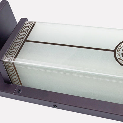 Modern Minimalist Stainless Steel & Glass Rectangular Solar & Waterproof LED Wall Sconce Lamp For Outdoor Garden & Patio