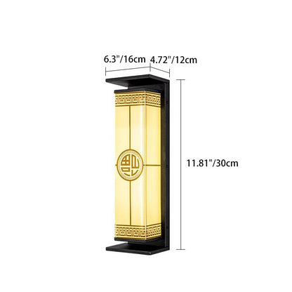 Modern Minimalist Stainless Steel & Glass Rectangular Solar & Waterproof LED Wall Sconce Lamp For Outdoor Garden & Patio
