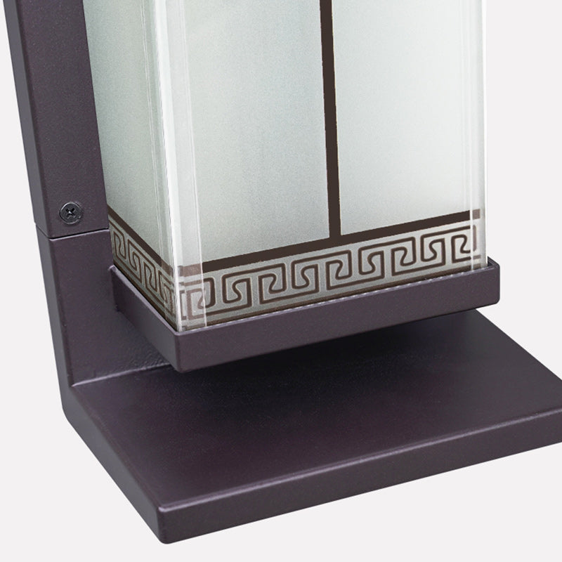 Modern Minimalist Stainless Steel & Glass Rectangular Solar & Waterproof LED Wall Sconce Lamp For Outdoor Garden & Patio