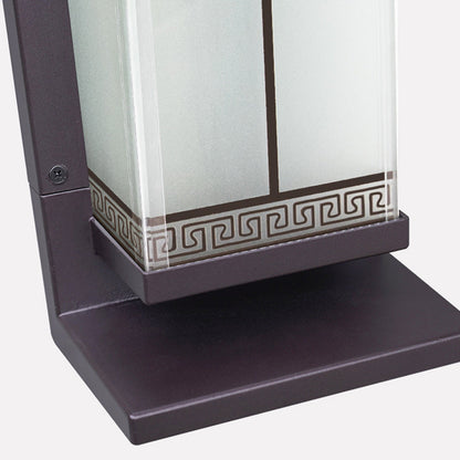 Modern Minimalist Stainless Steel & Glass Rectangular Solar & Waterproof LED Wall Sconce Lamp For Outdoor Garden & Patio