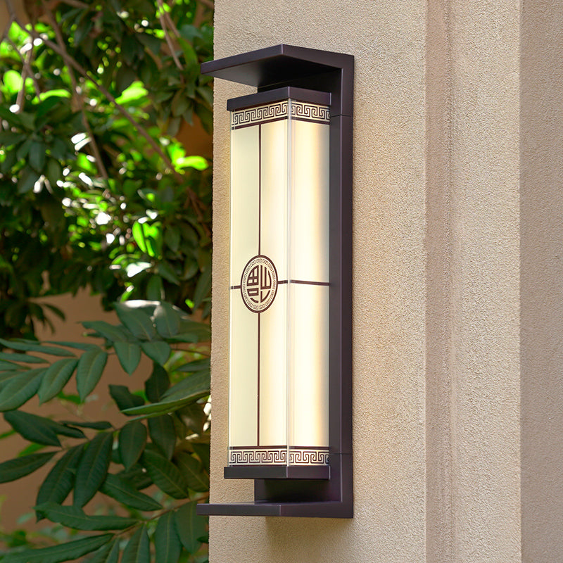 Modern Minimalist Stainless Steel & Glass Rectangular Solar & Waterproof LED Wall Sconce Lamp For Outdoor Garden & Patio