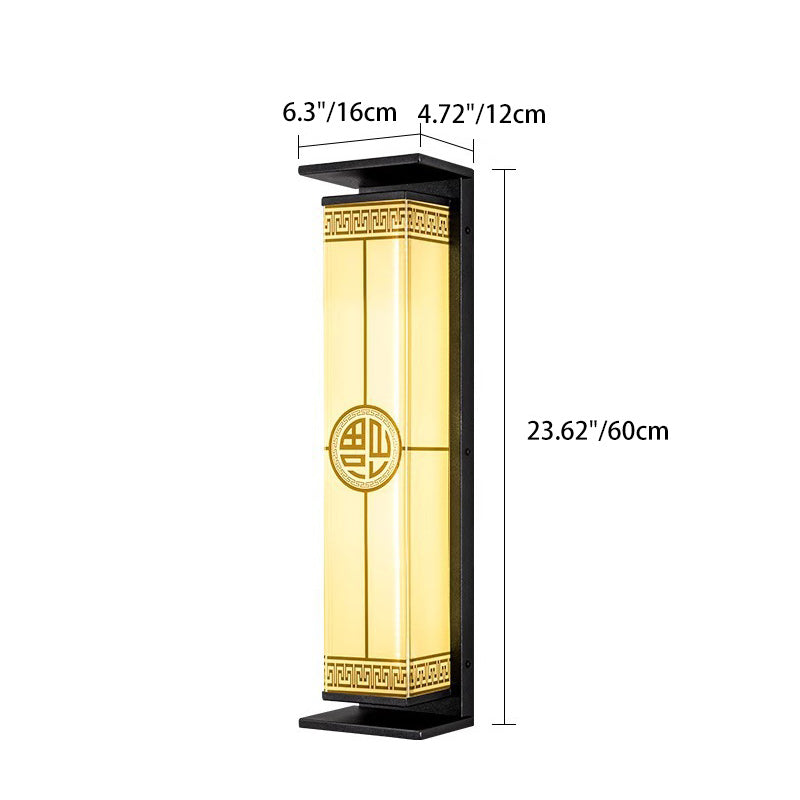 Modern Minimalist Stainless Steel & Glass Rectangular Solar & Waterproof LED Wall Sconce Lamp For Outdoor Garden & Patio