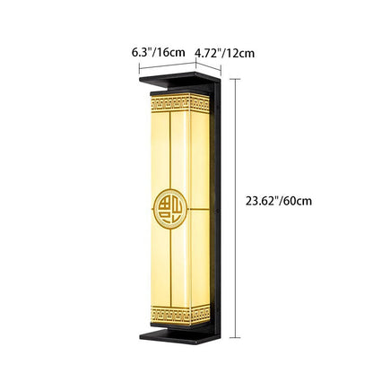 Modern Minimalist Stainless Steel & Glass Rectangular Solar & Waterproof LED Wall Sconce Lamp For Outdoor Garden & Patio