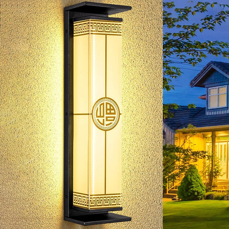 Modern Minimalist Stainless Steel & Glass Rectangular Solar & Waterproof LED Wall Sconce Lamp For Outdoor Garden & Patio