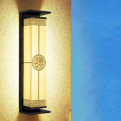 Modern Minimalist Stainless Steel & Glass Rectangular Solar & Waterproof LED Wall Sconce Lamp For Outdoor Garden & Patio