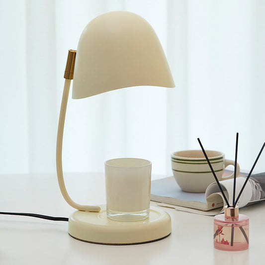 Modern Art Deco Iron Eggshell Round 1-Light Melting Wax Table Lamp For Bedroom & Living Room