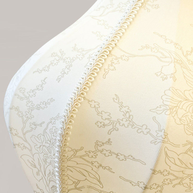 Traditional French Metal & Fabric Oval 1-Light Standing Floor Lamp For Living Room & Bedroom
