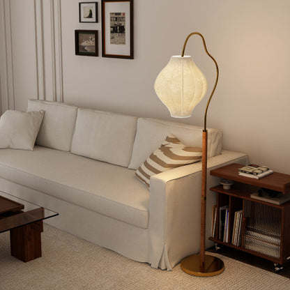 Traditional French Metal & Fabric Oval 1-Light Standing Floor Lamp For Living Room & Bedroom