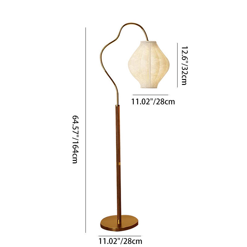 Traditional French Metal & Fabric Oval 1-Light Standing Floor Lamp For Living Room & Bedroom