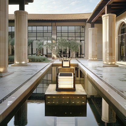 Modern Minimalist Metal, Rotomolded & Acrylic Square LED Outdoor Light With Solar & Waterproof Design For Garden & Patio