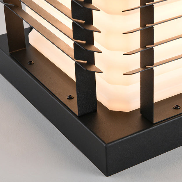 Modern Minimalist Metal, Rotomolded & Acrylic Square LED Outdoor Light With Solar & Waterproof Design For Garden & Patio