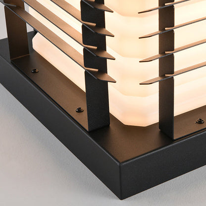 Modern Minimalist Metal, Rotomolded & Acrylic Square LED Outdoor Light With Solar & Waterproof Design For Garden & Patio