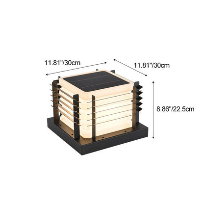 Modern Minimalist Metal, Rotomolded & Acrylic Square LED Outdoor Light With Solar & Waterproof Design For Garden & Patio