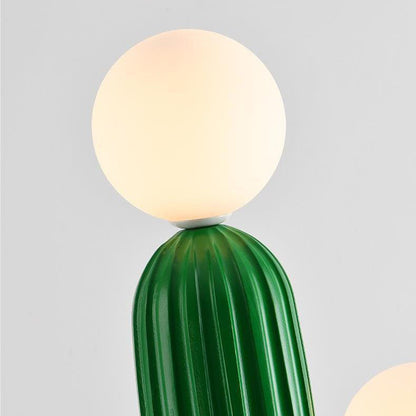 Contemporary Creative Resin & Glass Cactus-Shaped 3-Light Standing Floor Lamp For Bedroom & Living Room