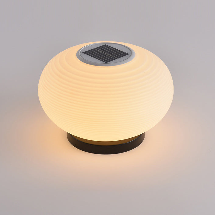 Modern Minimalist PE Oval LED Solar & Waterproof Outdoor Light For Garden & Patio