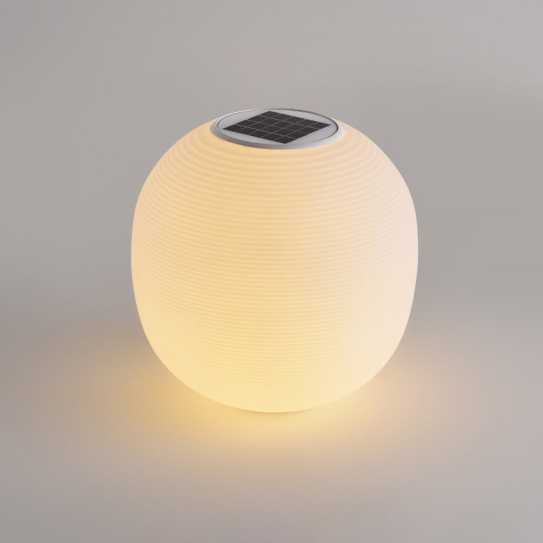 Modern Minimalist PE Oval LED Solar & Waterproof Outdoor Light For Garden & Patio