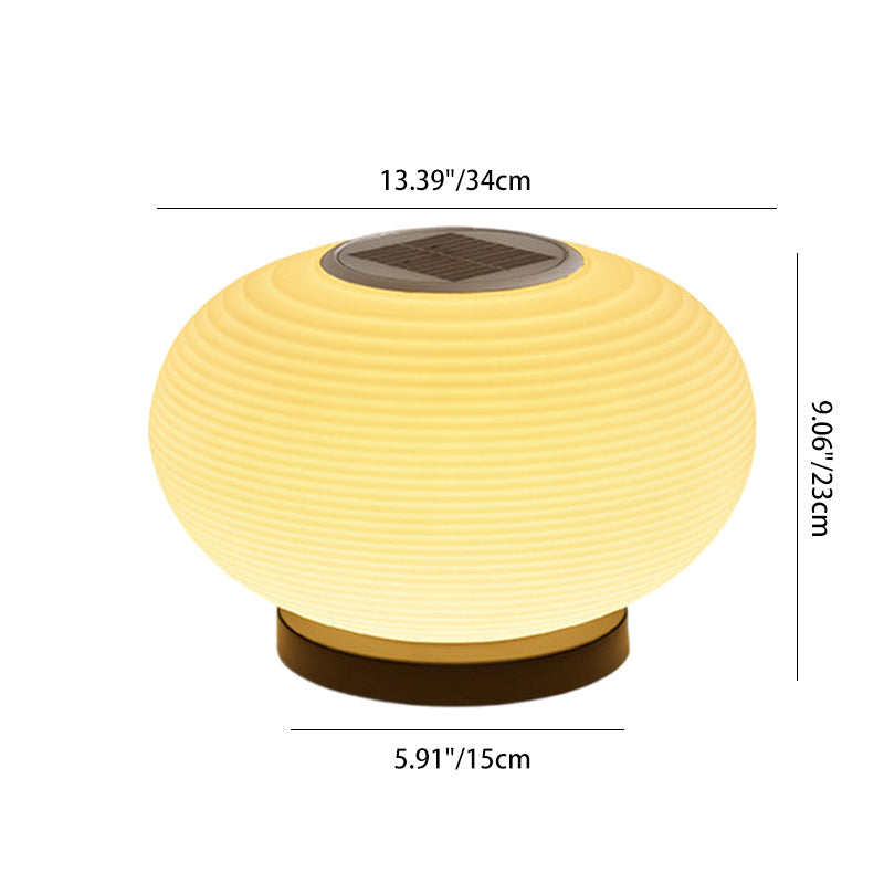 Modern Minimalist PE Oval LED Solar & Waterproof Outdoor Light For Garden & Patio