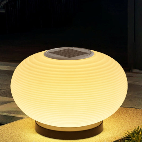 Modern Minimalist PE Oval LED Solar & Waterproof Outdoor Light For Garden & Patio