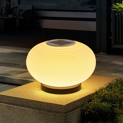 Modern Minimalist PE Oval LED Solar & Waterproof Outdoor Light For Garden & Patio