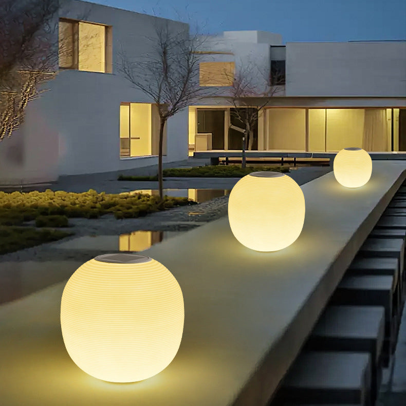 Modern Minimalist PE Oval LED Solar & Waterproof Outdoor Light For Garden & Patio