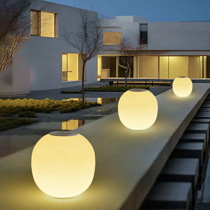 Modern Minimalist PE Oval LED Solar & Waterproof Outdoor Light For Garden & Patio