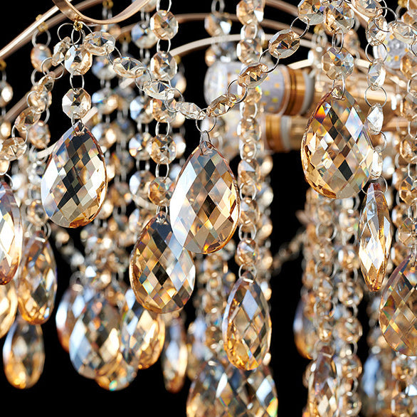 Traditional French Crystal & Iron Teardrop 8/10/12/15-Light Chandelier For Bedroom & Living Room