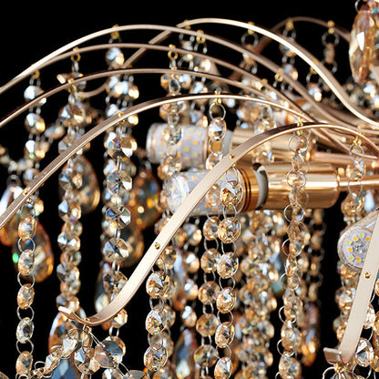 Traditional French Crystal & Iron Teardrop 8/10/12/15-Light Chandelier For Bedroom & Living Room