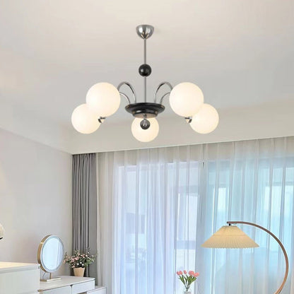Contemporary Nordic Metal & Glass Round 3/4/5/6/8-Light Chandelier For Bedroom And Living Room