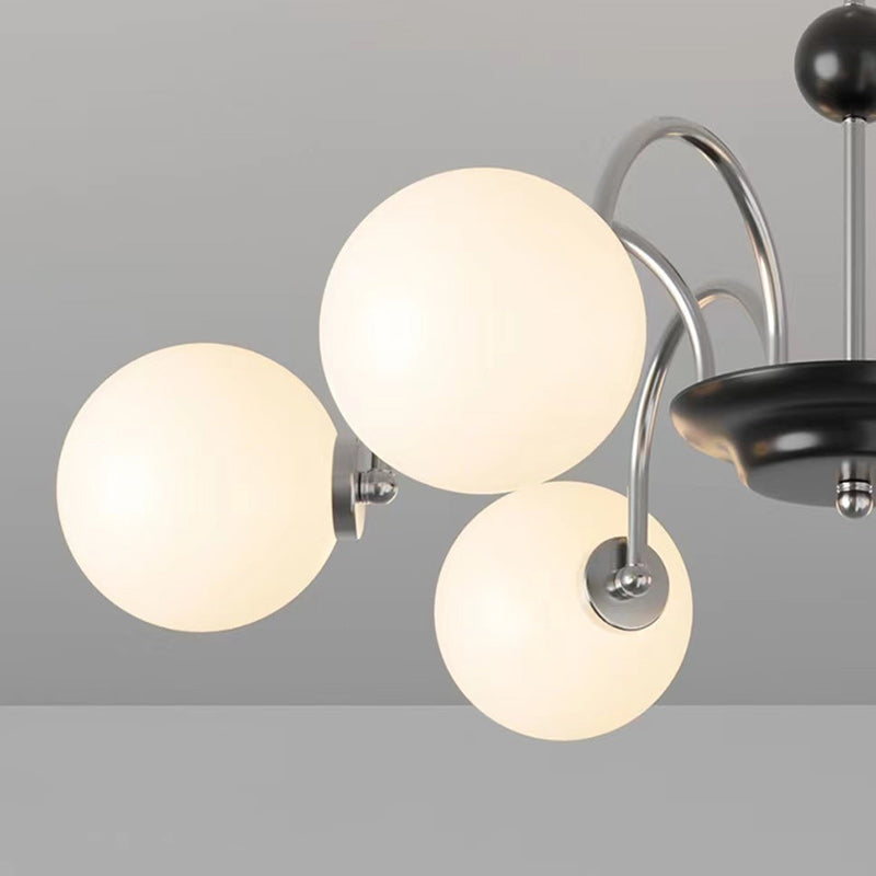Contemporary Nordic Metal & Glass Round 3/4/5/6/8-Light Chandelier For Bedroom And Living Room
