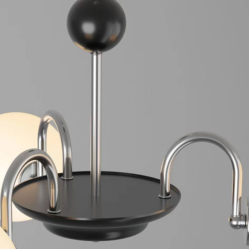Contemporary Nordic Metal & Glass Round 3/4/5/6/8-Light Chandelier For Bedroom And Living Room