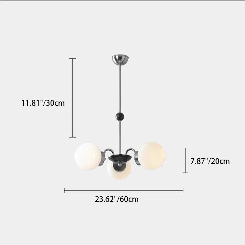 Contemporary Nordic Metal & Glass Round 3/4/5/6/8-Light Chandelier For Bedroom And Living Room