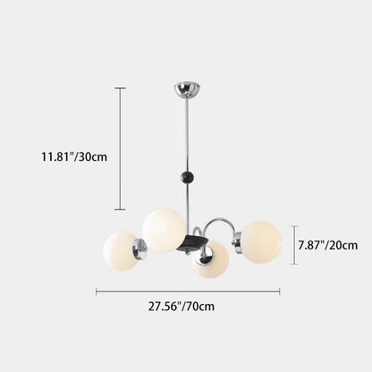 Contemporary Nordic Metal & Glass Round 3/4/5/6/8-Light Chandelier For Bedroom And Living Room