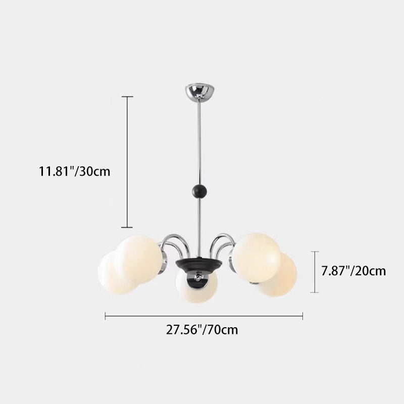 Contemporary Nordic Metal & Glass Round 3/4/5/6/8-Light Chandelier For Bedroom And Living Room