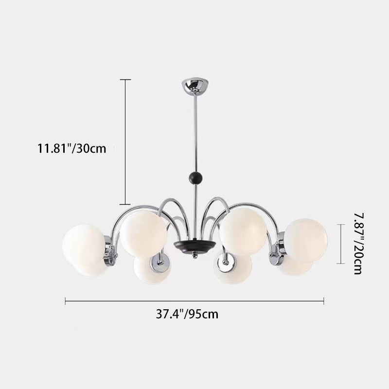 Contemporary Nordic Metal & Glass Round 3/4/5/6/8-Light Chandelier For Bedroom And Living Room