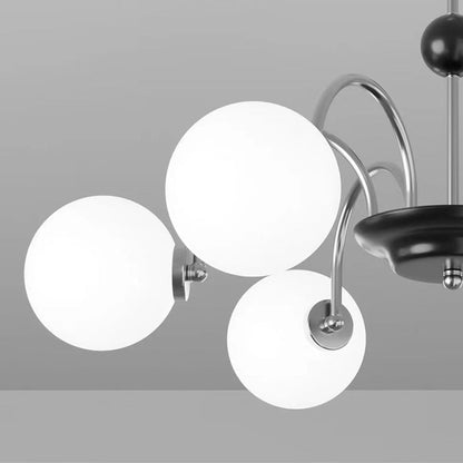 Contemporary Nordic Metal & Glass Round 3/4/5/6/8-Light Chandelier For Bedroom And Living Room