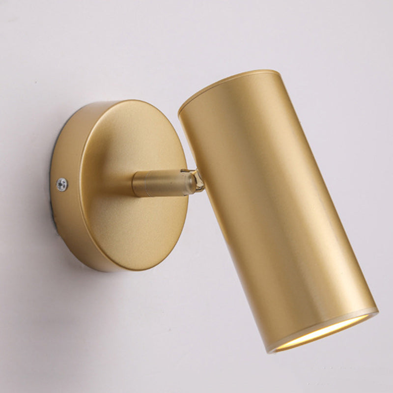 Modern Minimalist Iron & Acrylic Cylindrical 1-Light Wall Sconce Lamp For Bedroom And Living Room