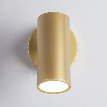 Modern Minimalist Iron & Acrylic Cylindrical 1-Light Wall Sconce Lamp For Bedroom And Living Room