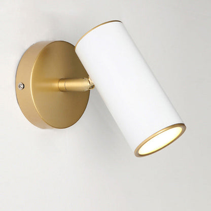 Modern Minimalist Iron & Acrylic Cylindrical 1-Light Wall Sconce Lamp For Bedroom And Living Room